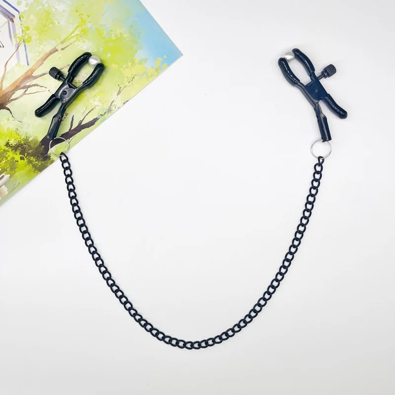 Kovová bradavka svorka s kovovým reťazcom pre ženy fetiš na prsníky stimulácie stimulácie Maságer BDSM Bondage Sex Games Products