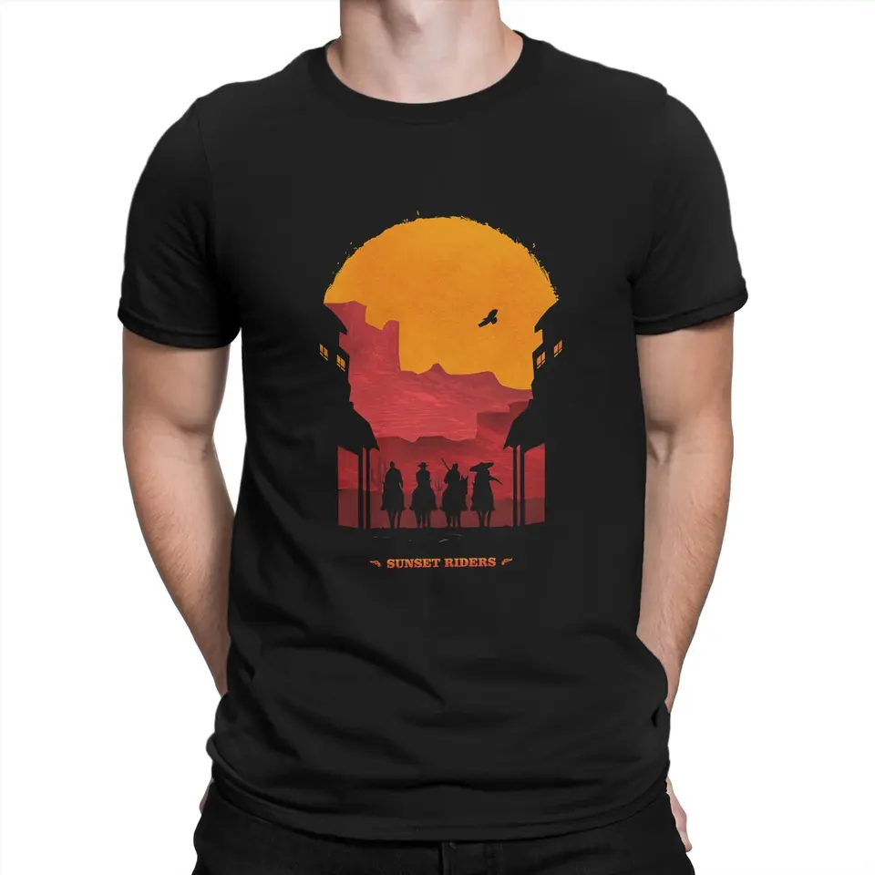 Kovová hra Slug Sunset Riders Essential T tričko Grafické mužstvo TEES Letné oblečenie Polyester Crewneck Trh tričko