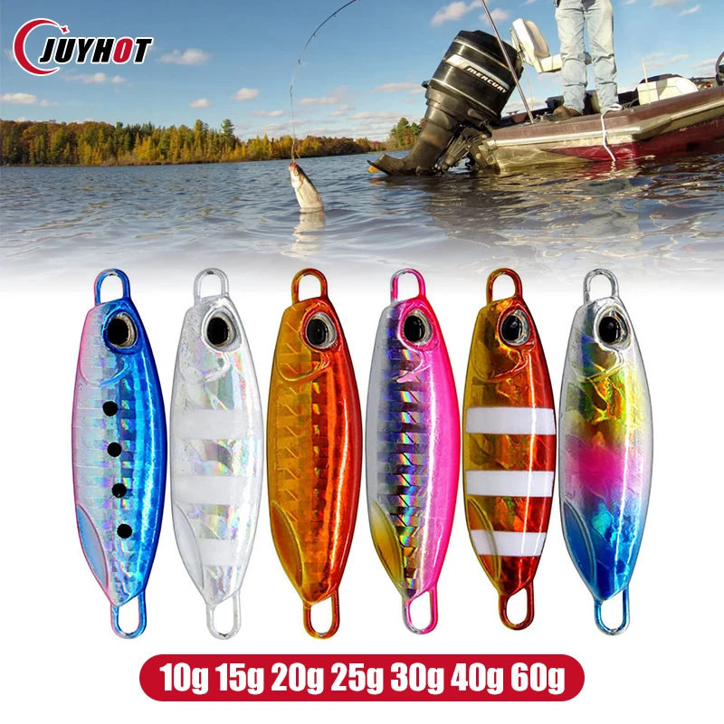 Kovová lyžica rybolovná návnada 3D oči umelé návnady Shore pomalé jigging basové rybárske náčinie 10g 15g 25g 30g 30g 40 g 60g