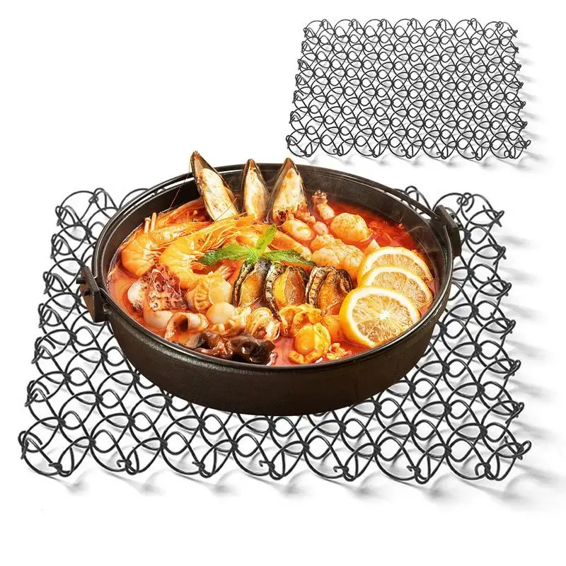 Kovová maličkosť Spring Spring Trivet Trivet z nehrdzavejúcej ocele odolnej voči miske odolnou voči vonkajším kempingovým miskou mat