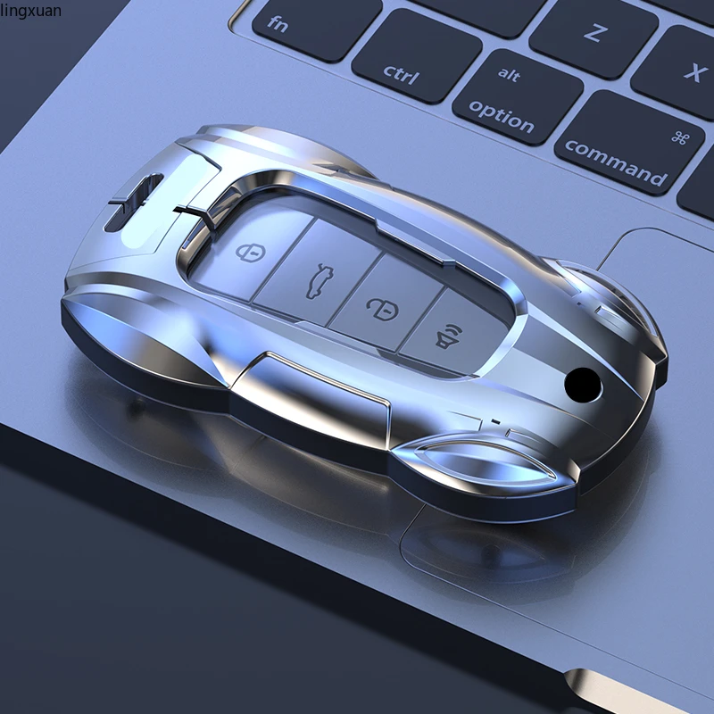Kovové auto diaľkové krytské puzdro držiak na kľúče držiak shell reťaz FOB pre Geely Coolray Binray Preface OKAVANGO MONJARO NOVÝ EMGRAND ALTAS 2024