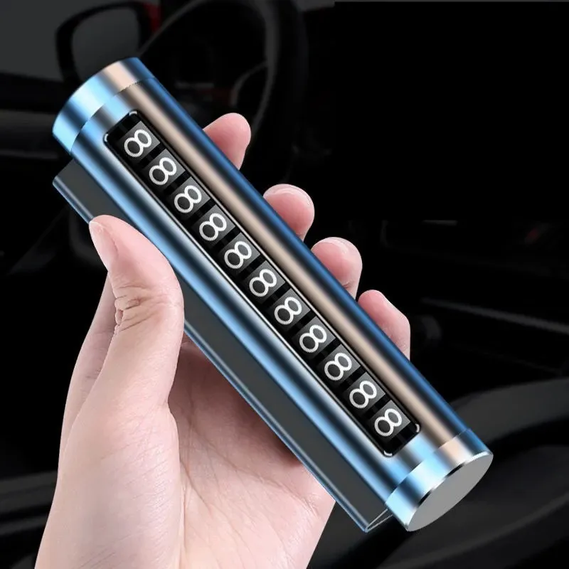 Kovové auto dočasné parkovacie karty otáčanie telefónneho čísla Hliníkové nálepky Park zastávka v automobilovom parkovisku Automatické parkovacie príslušenstvo