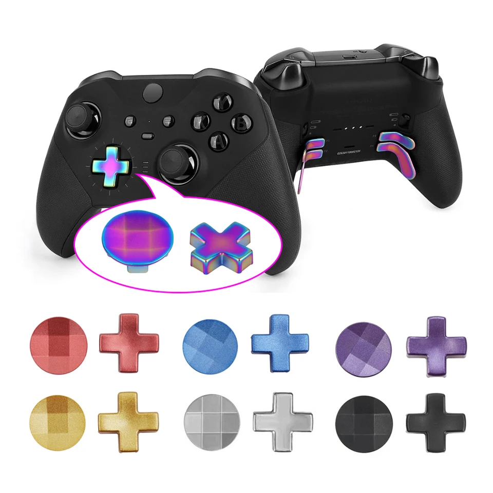 Kovové D-Pad Trigger Saddles Výmena palcov pre Xbox One Elite Series 2 kovové pádla
