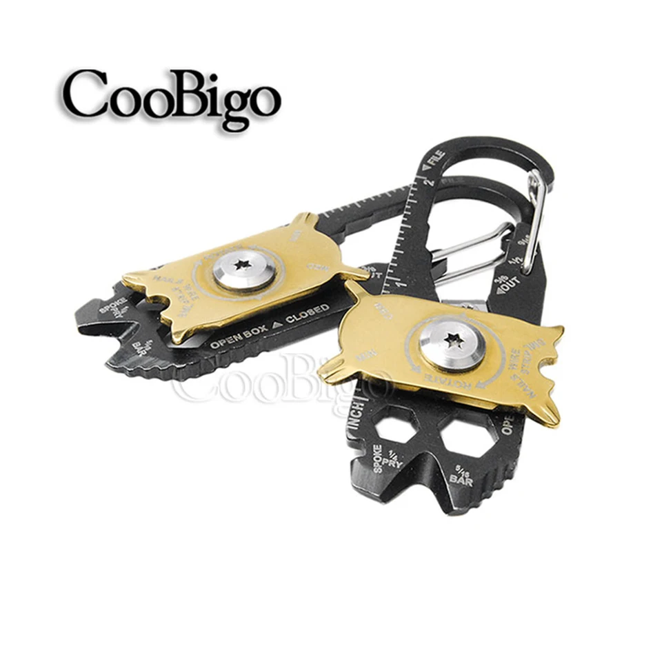 Kovové mini vrecko na prežitie nástroja Skladacie fľaše otvárač keychain kľúča skrutkovač pre vonkajšie kempingové doplnky 20 z 1