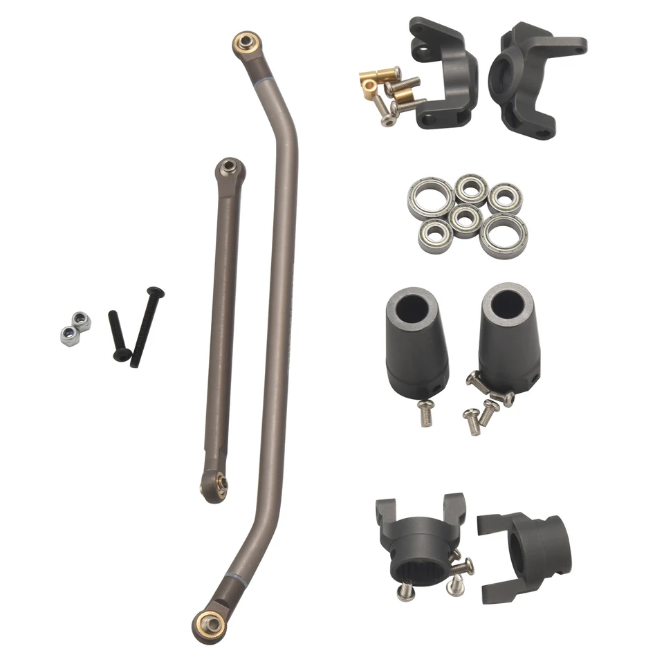 Kovové riadenie Knuckle c Hub Carier Axle Lockout Link Link Rod pre 1/10 RC Crawler Axial RR10 Wraith Parts, Titanium