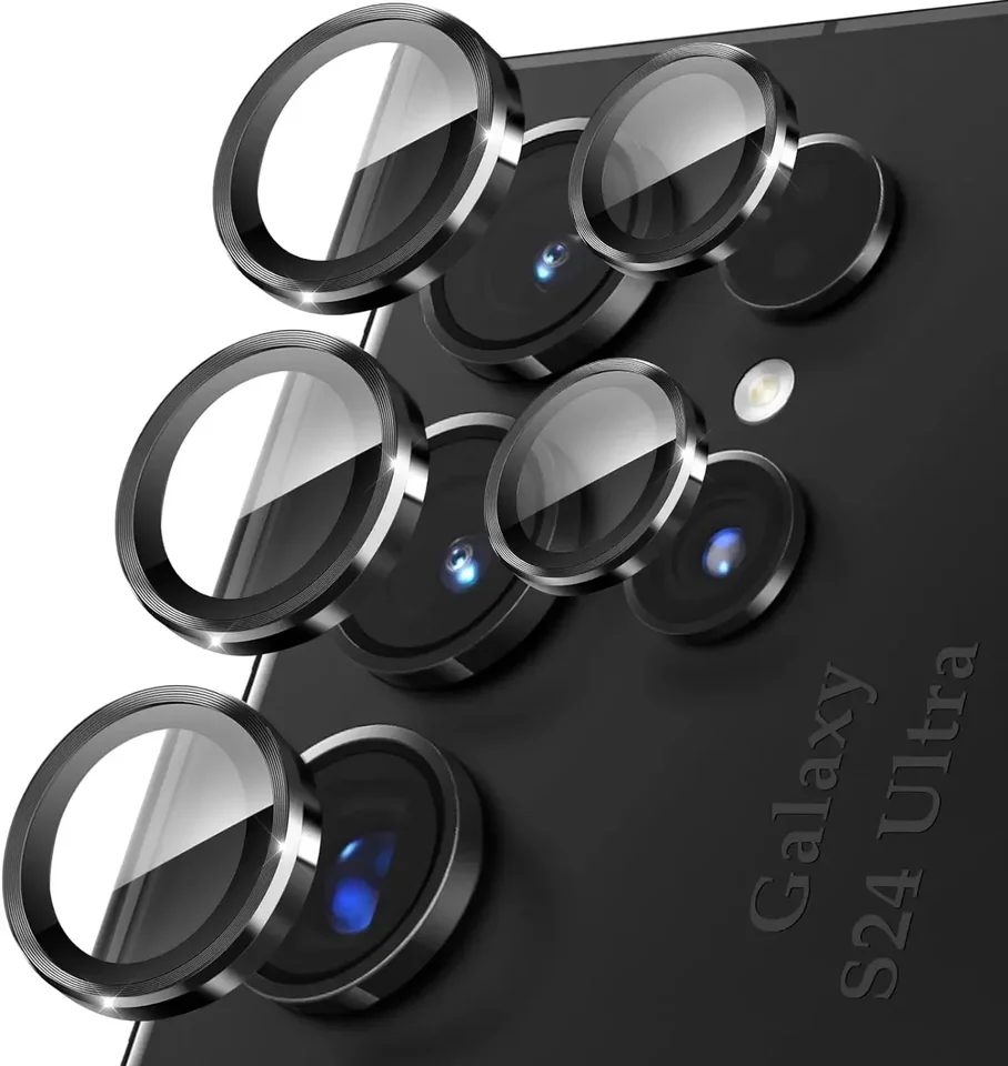 Kovový chránič obrazovky šošovky kovového kruhového kruhu pre chránič obrazovky pre Samsung S24 S23 Ultra A15 A25 A34 A54 A35 A55 Temperované sklo