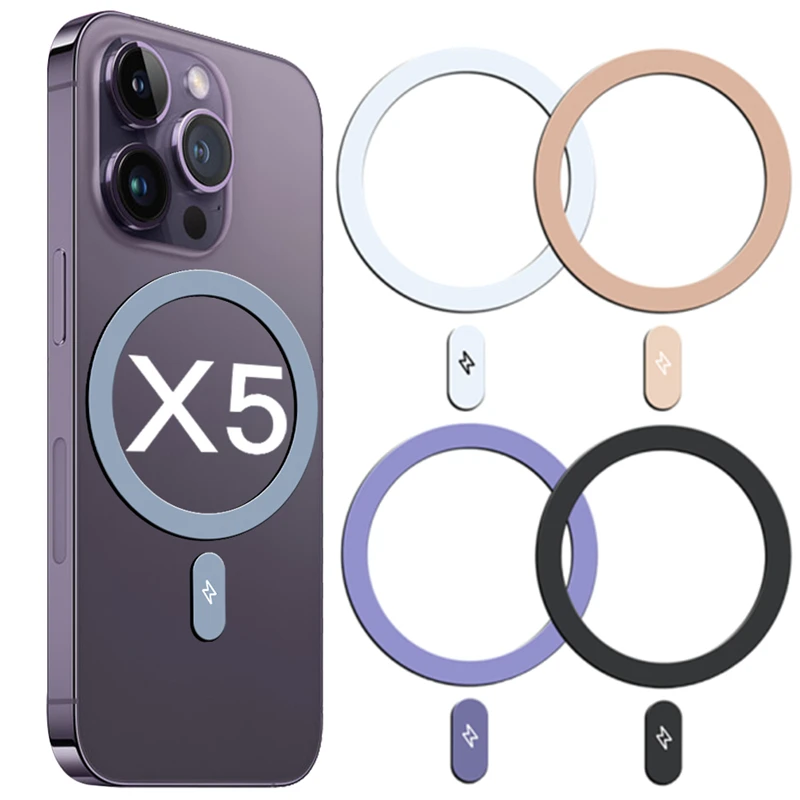 Kovový doskový krúžok pre magnetickú bezdrôtovú nabíjačku na nabíjačku Magsafe v držiaku telefónu pre iPhone 16 15 15 Samsung Universal
