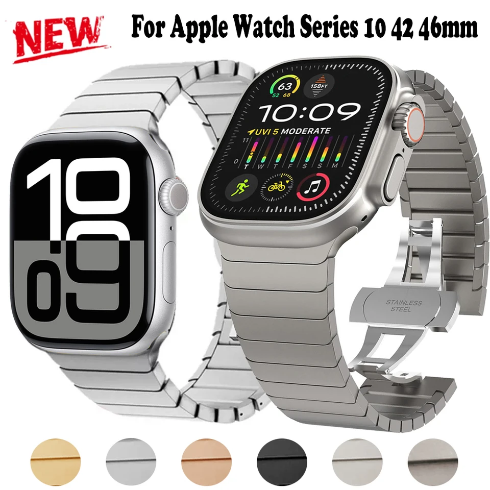 Kovový popruh pre Apple Watch Band 46 mm ultra 49 mm obchodný náramok pre IWatch 10 9 8 4 42 mm 38/40 45 mm z nehrdzavejúcej ocele