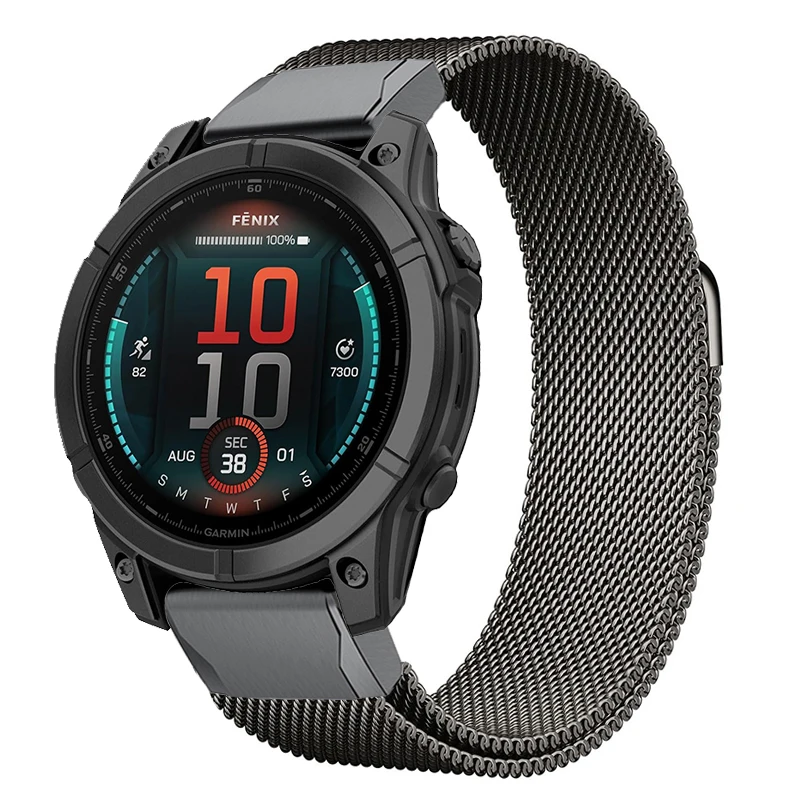 Kovový popruh pre Garmin Fenix ​​E 47 mm náramky s rýchlym fitom pre Garmin Fenix ​​7 6 5 Magnetic Loop Band Garmin Fenix ​​8 47mm WatchBand