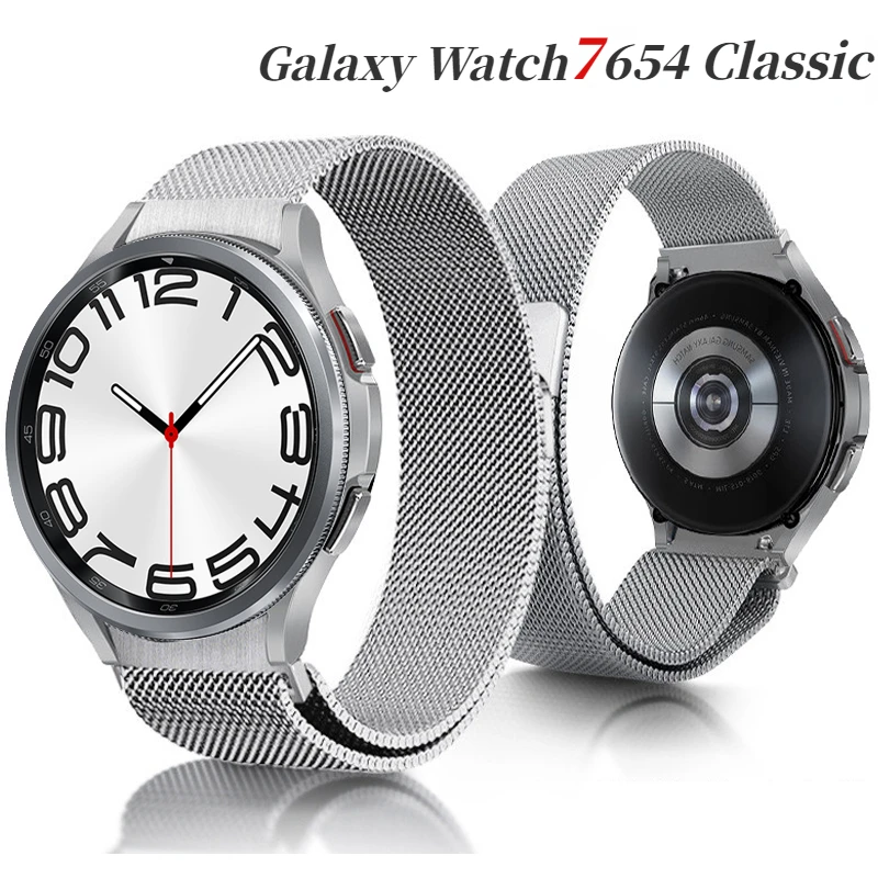 Kovový popruh pre Samsung Galaxy Watch 7/6/5/4/4 44 mm 40 mm magnetický náramok náramok Correa Galaxy Watch 6 Classic 46 mm 47 mm opasok