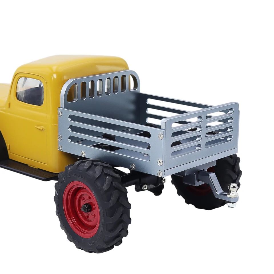 Kovový prívesný príves so zadným vedrám s prívesom s priestranstvom pre 1/24 FMS FCX24 Power Wagon Xiaoqi RC Craweler Upgrade Parts
