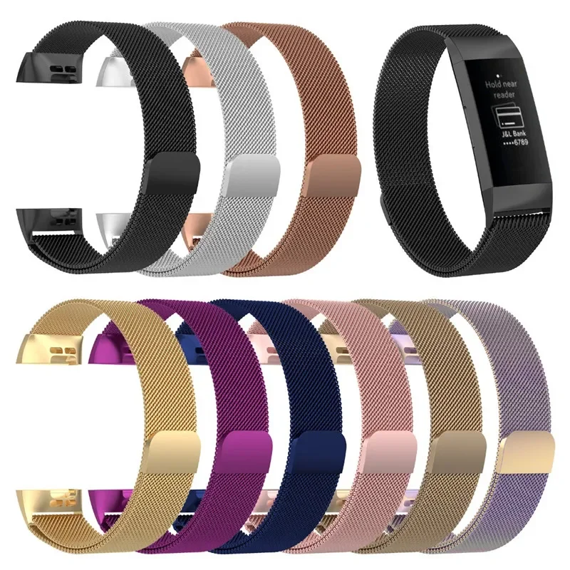 Kovový pás pre fitbitový náboj 3 4 SE popruh pre fit bit kovový náramok z nehrdzavejúcej ocele pre Smart Fitbit 3 S Wacthband