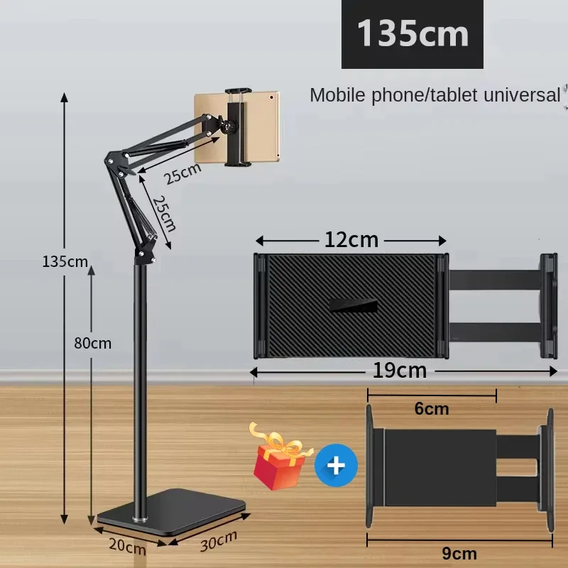 Kovový uhlíkový oceľový konzolový mobilný držiak - stojan na posteľ pre lôžko pre ležanie Tablety mobilných telefónov iPad držiak priľnavosť