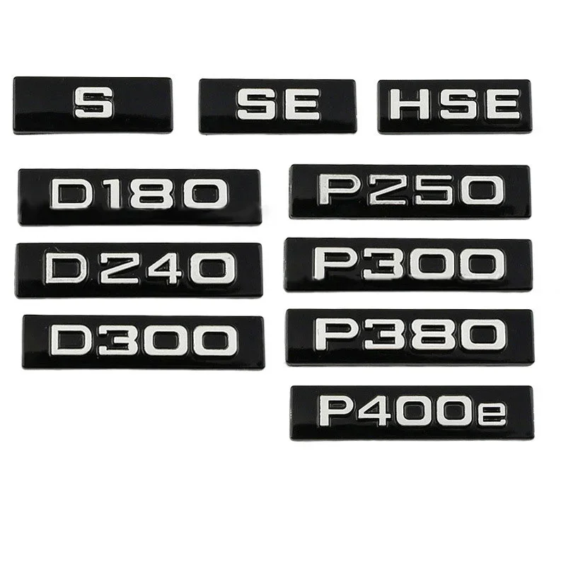 Kovový znak auta P250 P300 SE P380 P400E HSE D180 D240 D300 S TRUNK STACKER pre Land Rover Range Range Rover Rover Rover Defender