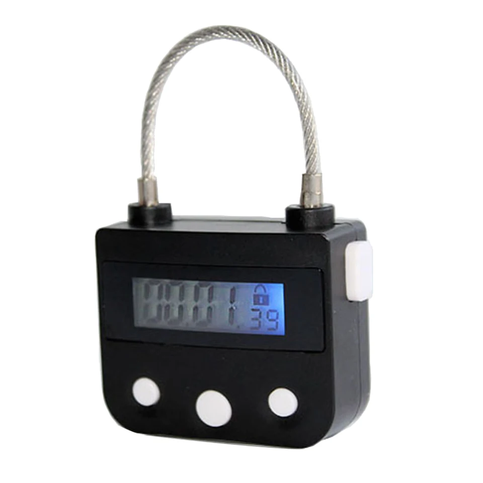 Kovový časovač USB LCD displej kovový kovový elektronický nabíjateľný časovač viacfunkčný visiaci zámok čierny