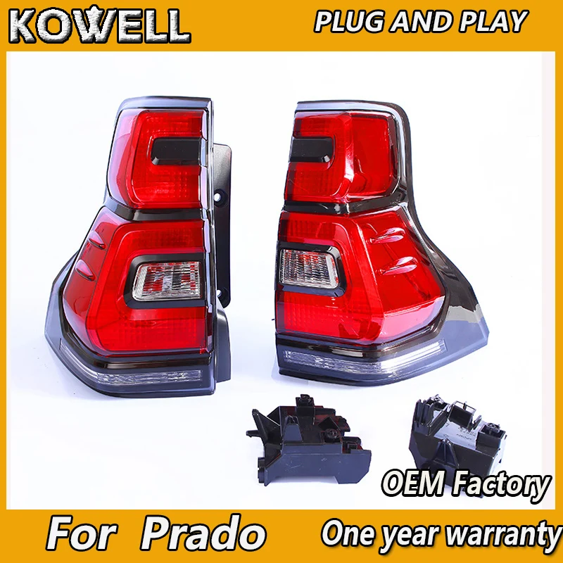 Kowell Car Taillight pre LC150 GRJ150 Zadné chvostové svetlá pre Land Cruiser Prado 2018 Zadná DRL hmlová brzdová otočenie Signál Signál
