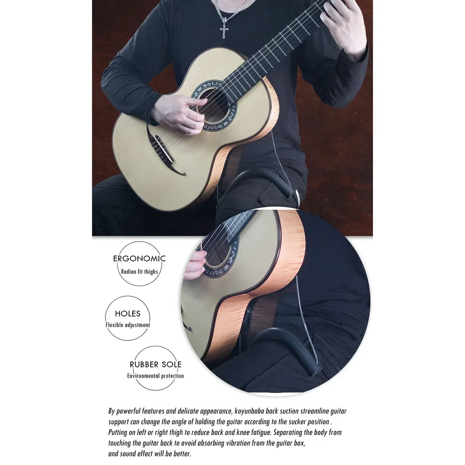 Koyunbaba Guitar Support Back Saltion Streamliner Stand for Ukulele/Classical Flamenco Acoustic Guitar Play