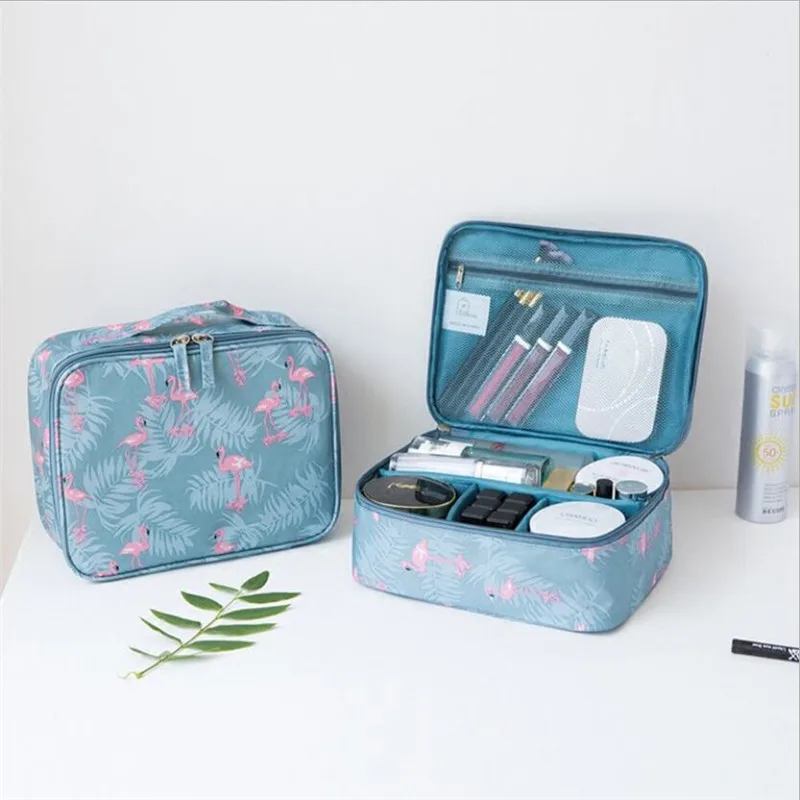 Kozmetický vrecko Organizátor Nepooderný prenosný make -up taška Mini tuhá farba plameniac
