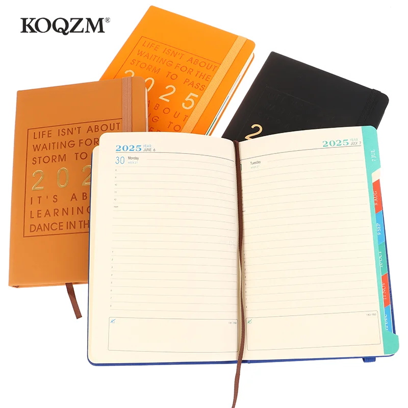 Kožená agenda 2025 Mesačný plánovač Notebooks