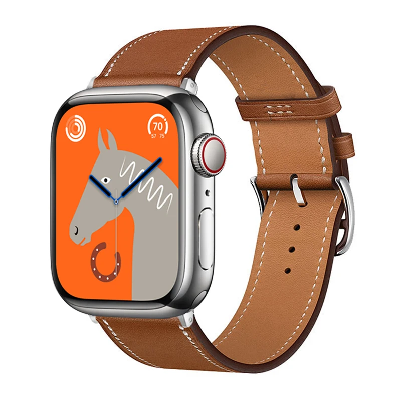 Kožená kapela pre remienok Apple Watch 44 mm 45 mm 40 mm 41 mm 38 mm 42 s jednou prehliadkou Correa Iwatch Series 3 4 6 SE 7 8 Ultra 49 mm