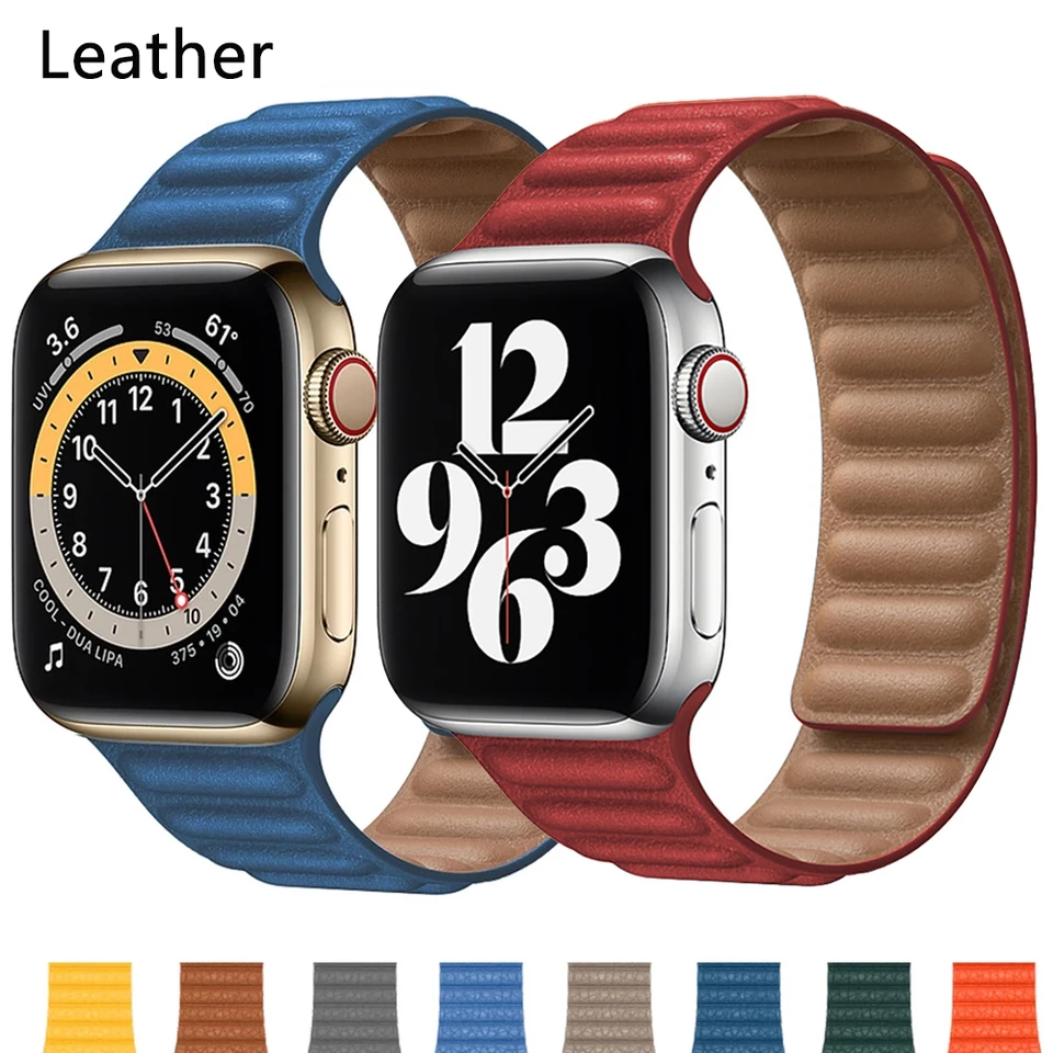 Kožená magnetická slučka remienok pre pás Apple Watch Band 49 mm 44 mm 40 mm 45 mm 41 42 38 mm Športový náramok Iwatch Seires 8 Ultra 7 6 SE