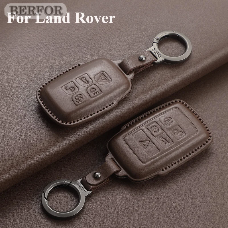 Kožené auto diaľkové kľúče puzdro pre Land Rover Range Rover Sport Evoque Freelander Velar Discovery 4 Keyless Protector Key FOB