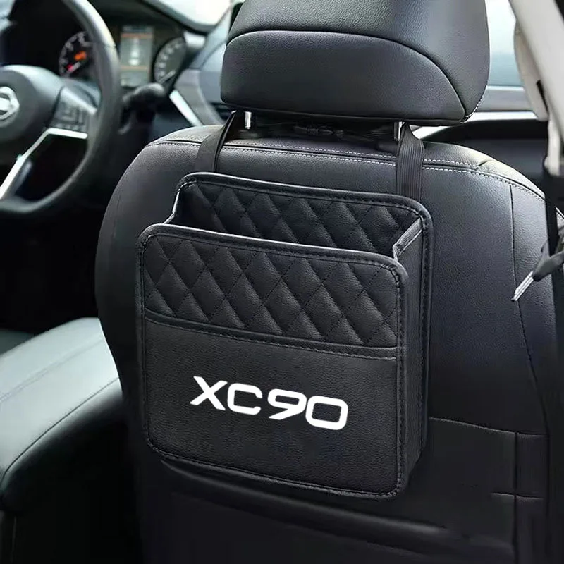 Kožené autosedačky stredné úložné taška Automatické kabelku auto zadné sedadlá Organizátor Organizátor zavesenie pre Volvo XC90 Auto príslušenstva
