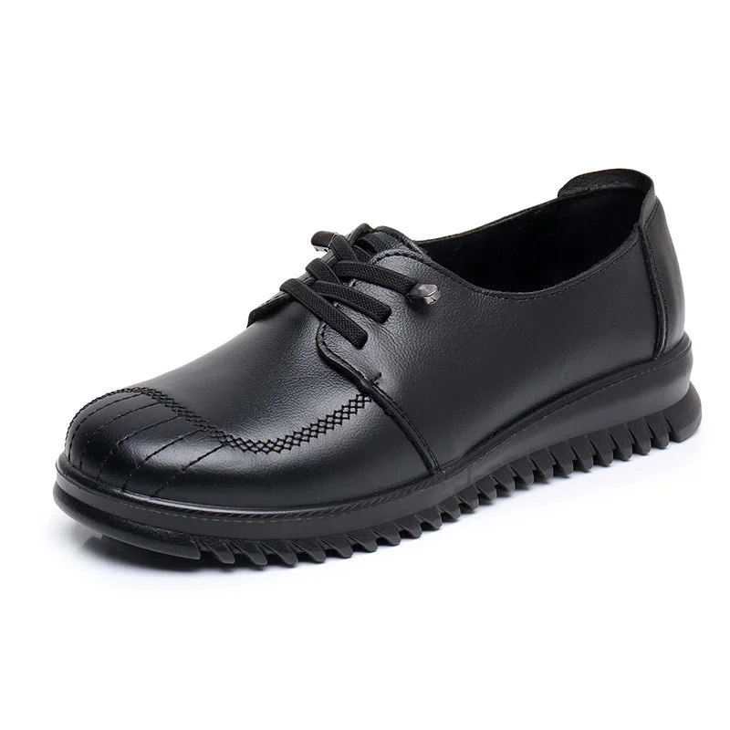 Kožené dámske topánky Príležitostné sklzne mokasy mama ležérne topánky čierne tenisky Moccasins Pohodlné ploché topánky Zapatos mjer