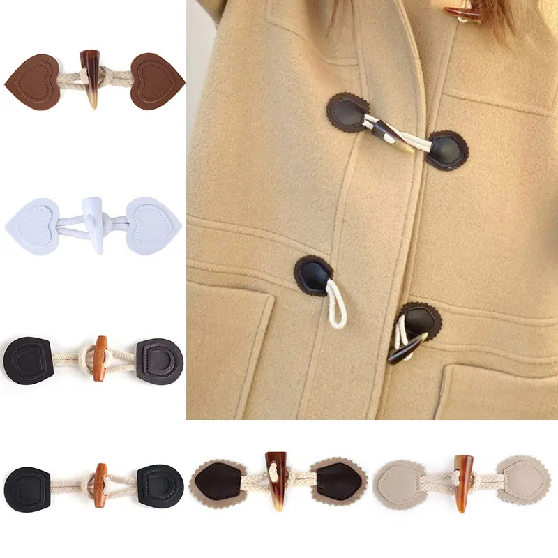 Kožené pletivo natáčanie rohov pre prepínače pre kabátovú bundu Duffle Coat DIY pracky