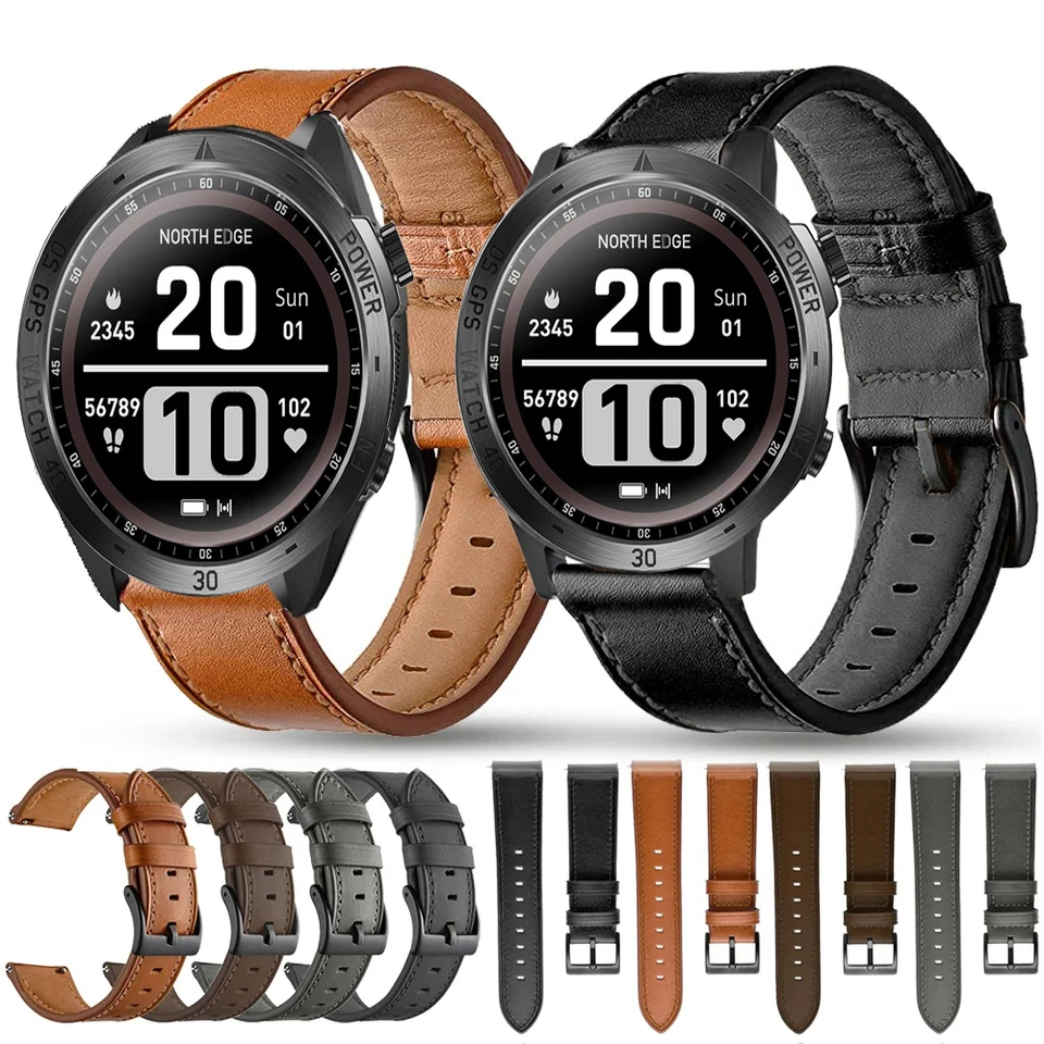 Kožené popruhové hodinky pre North Edge 2023 Cross Fit 3 Smart WristsTrap Quick Releas náramok pre Edge 2023 Watch Accessories