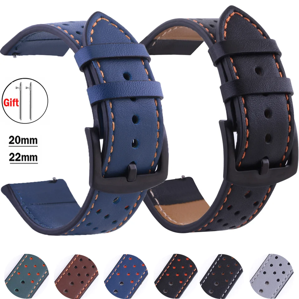 Kožené pásmo pre Samsung Galaxy Watch 6 Strap 5/Pro/4-6 Classic/Active 2 20/22 mm Originálny náramok Huawei GT Amazfit GTS-GTR-3-2E