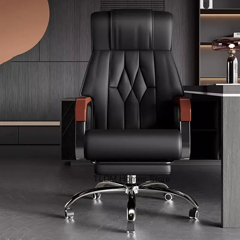 Kožený cisár Camp Office Stoličky Nízko relaxačné roztomilé počítačové stoličky Kancelária Nordic Silla oficina Library Furniture