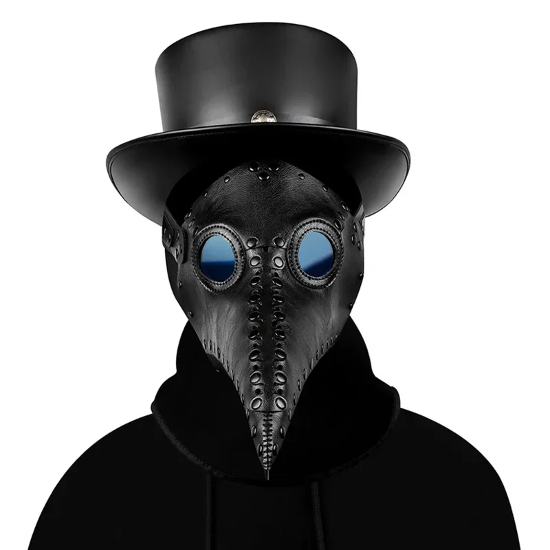 Kožený morský lekár Steampunk Mask cosplay anime halloween klobúk maskary maskovanie čiernej tváre pre mužov karneval prop Mn4