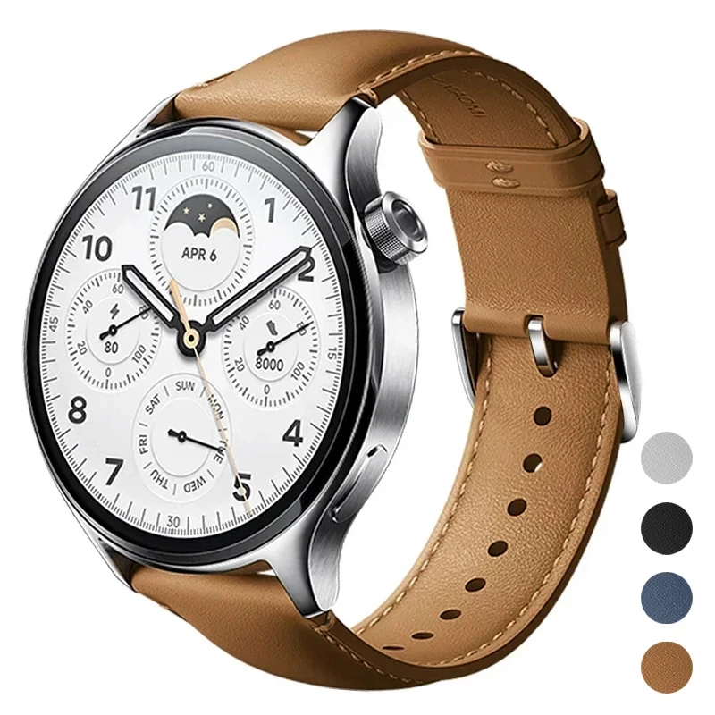 Kožený remienok pre Xiaomi Watch S3 S1 Pro/S1 a Mi Color 2/S1 Active Cowhide Band pre univerzálne 22 mm náramky