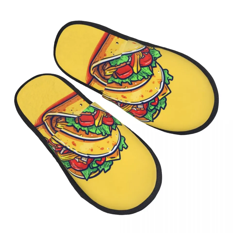 Kožušina pre ženy pre mužov módne nadýchané zimné teplé papuče mexické taco domé topánky