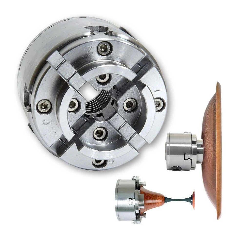 KP96 4-čaw Self-Centering Chuck pre Wood Lathe High Precision Woodworking Chuck 4 palce