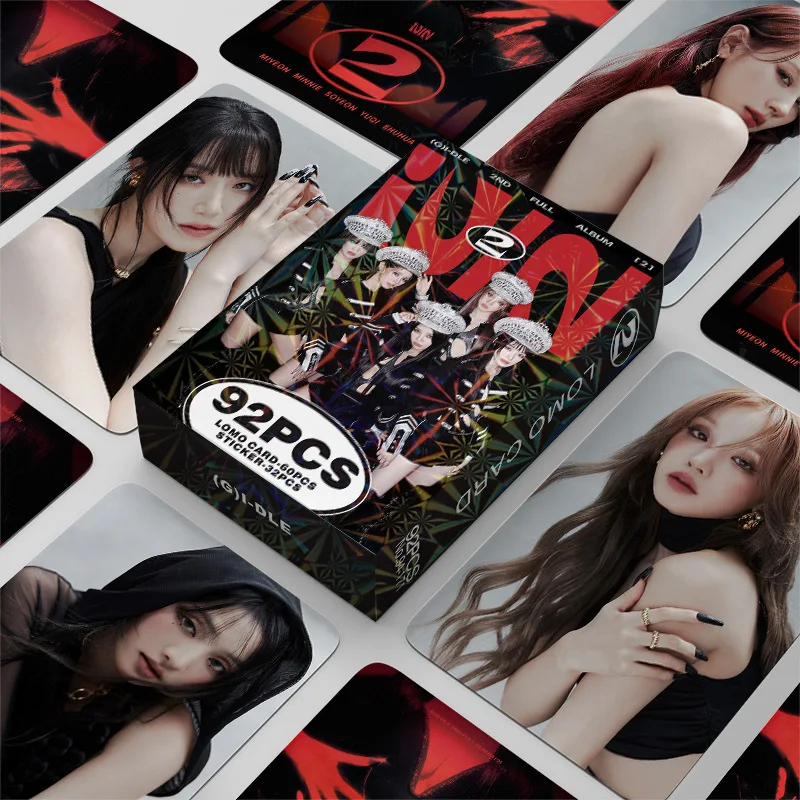 KPOP 60+32ks/set 2. album Lomo Card Mini Sticker Super Lady Gidle Pohľad