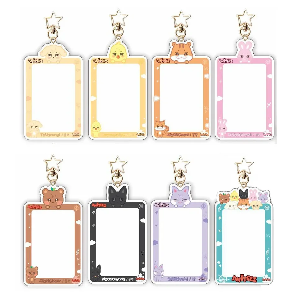Kpop ateez Merch Keychain pre ženy Men muž kawaii módny akrylový fotorámový rám
