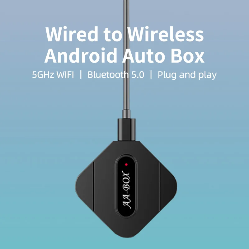 Krabica AI MINI AI pre Android Auto Wireless Adapter CAR OEM Radio Android Automatické zapojené do bezdrôtovej zástrčky a prehrávanie 5 GHz WiFi