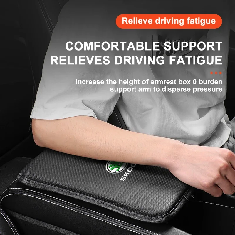 Krabica na lakťové lakťové lakťové krabičky Rats Leather Center Console Interiér pre skod Octavia 1 2 3 A4 A5 A7 A8 Mk1 Mk2 Kodiaq Superb 3 Karoq