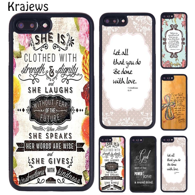 Krajews Biblia citát krížový kresťanský puzdro pre iPhone 16 15 14 plus 11 12 Mini 13 PRO XR XS Max Cover Coque
