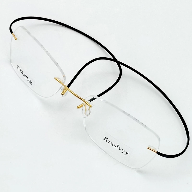 Krasivyy Oval Pure Pure Titanium Ripless Gule Framy Ženy Luxusné ultralight optické okulia