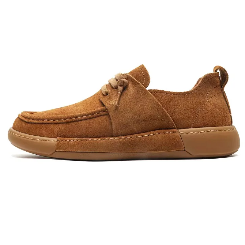 Kravská koža pán Loafer Lace Up Leisure Flats Pinskin Lining Prietačné byty chlapci semiš Moccasin