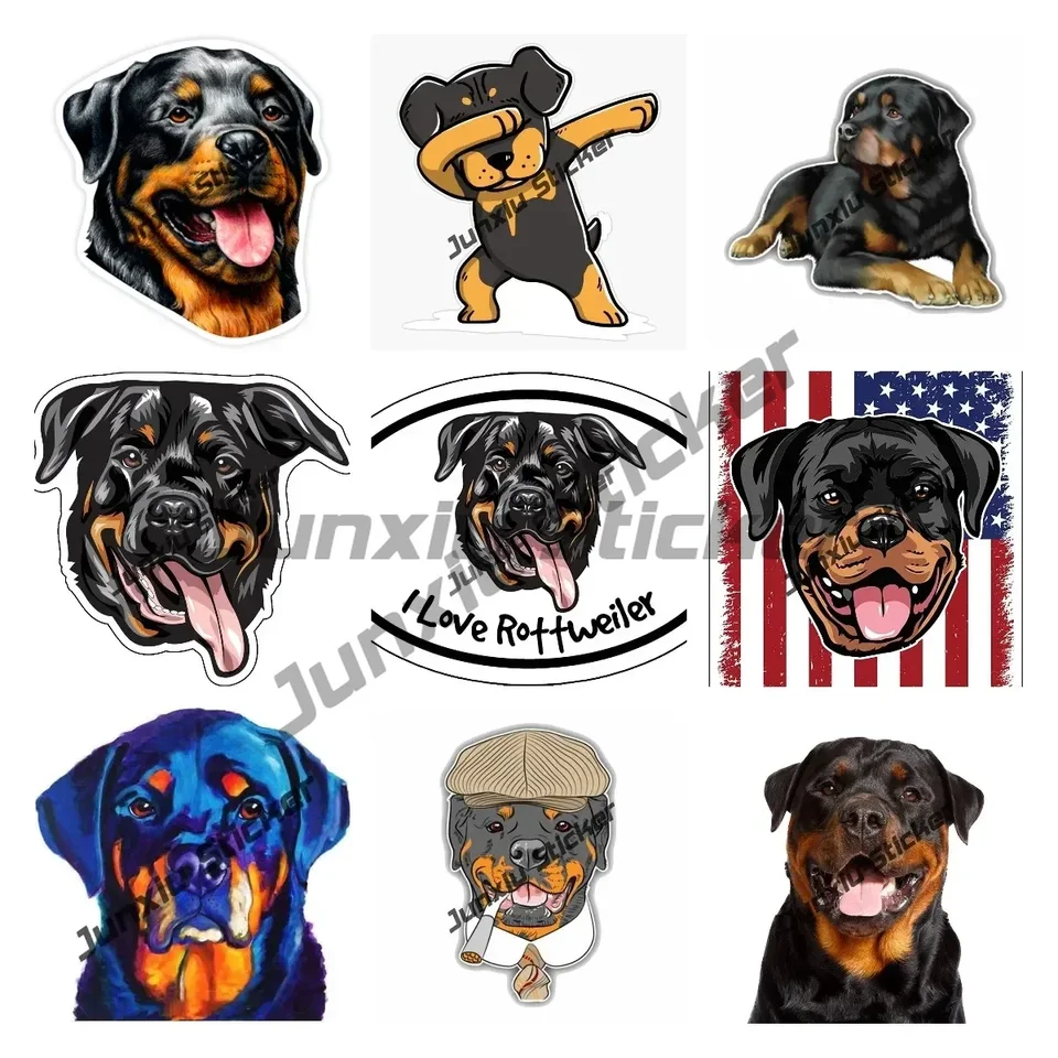 Kreativita 3D nálepka automobilu Milujem môj Rottweiler Dog PVC PVC CAR DECALOPORE DEVOROPLE DEVOROP NAPOHODNÝ KUSIE KURK MOTORYCLE DODATOK