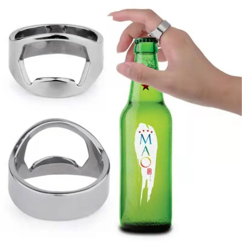 Kreativita prsteňa otváracieho prsteňa Kreativita v nerezovej oceľovej oceľovej prsteň prsteň Pivo Cant Otvárače Gadgets cool bar kuchynské doplnky darčeky