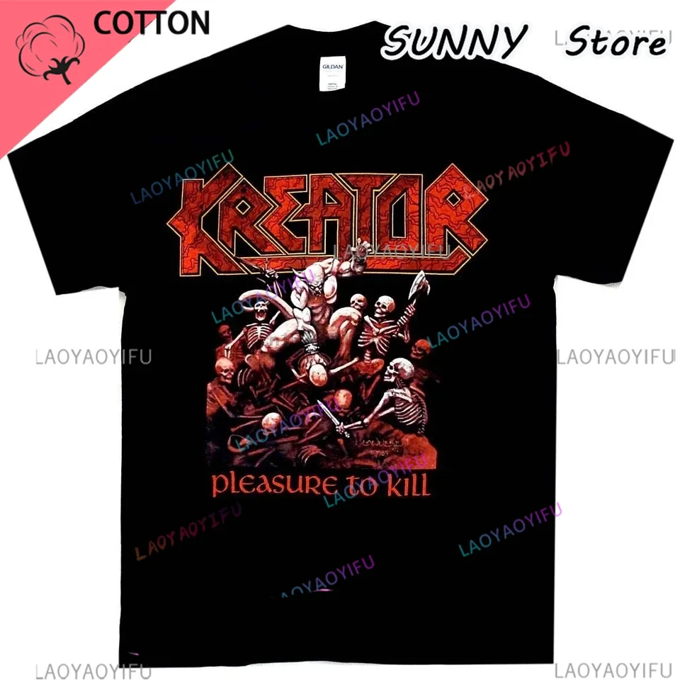 Kreator Happy Kill thrash kovové vzory Tops Street Wearsing každodenné pohodlné tričká pre mužov aj ženy