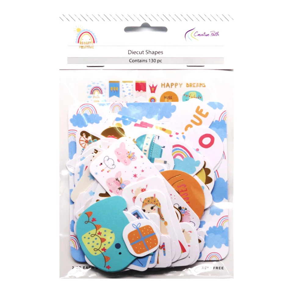 Kreatívna cesta 130ks papierové dielaty efeméry tvary ozdoby fólie dizajn remeslá scrapbooking cardmaking denník dekorácia