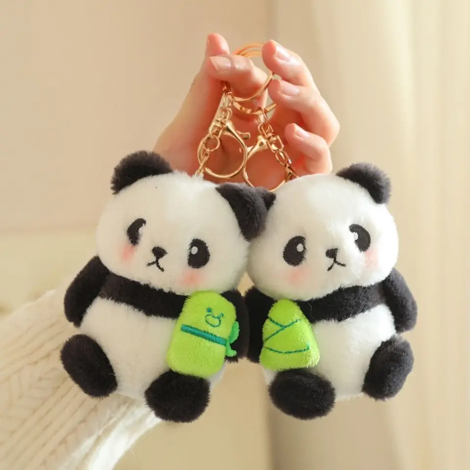 Kreatívna karikatúra panda Doll Plush Panda prívesok roztomilé závesy ozdoba Plush Hangings Bag Doplnky darčeková taška prívesok