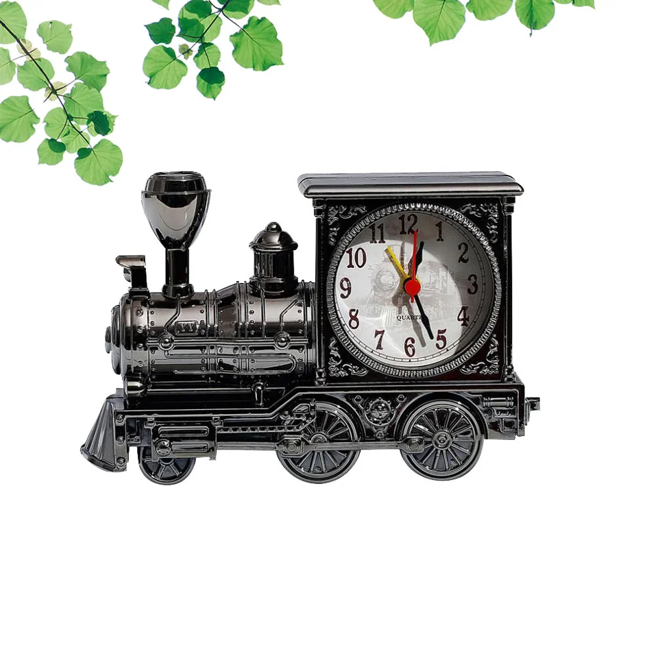 Kreatívne budíky stolné ornamenty Clocks Quartz Funny Railway Engine Študent