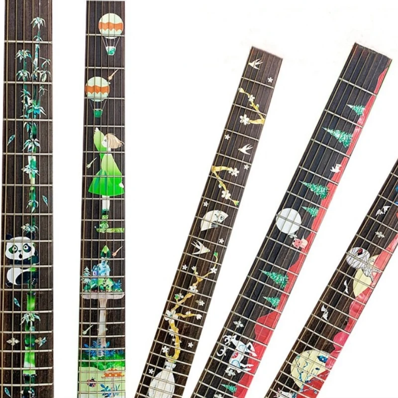 Kreatívne gitarové nálepky roztomilé vtipné krížové vložky nálepky na fretboard pre elektrickú gitarovú basovú ukulele hmatníkovú nálepku